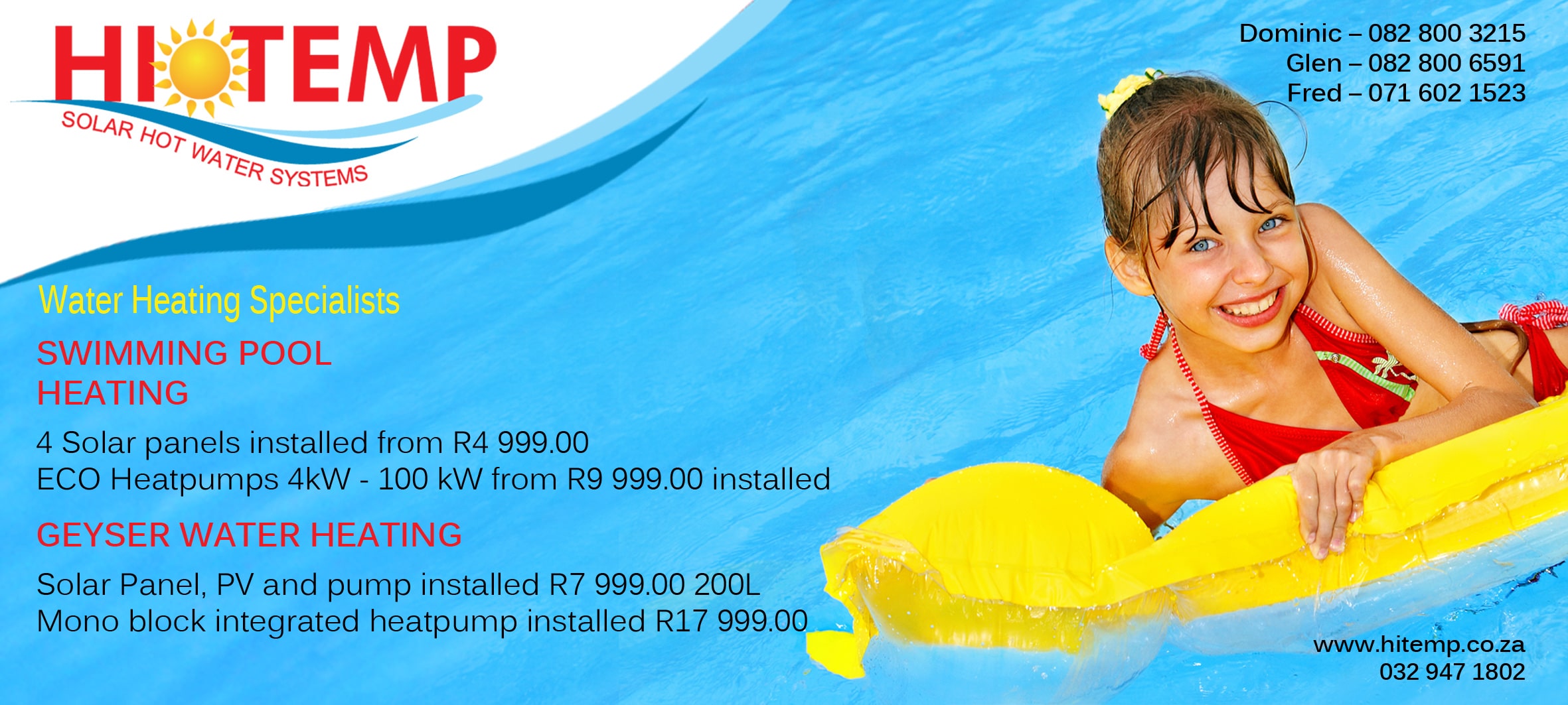 Swimming Pool Heating specials in Durban, Ballito